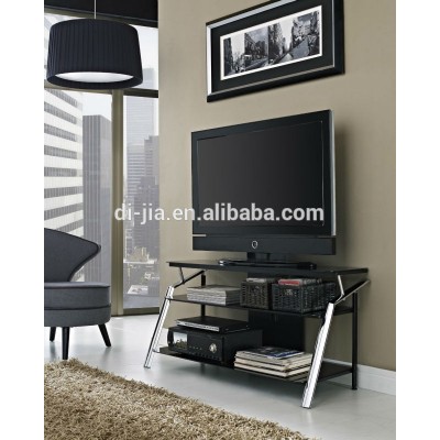 living room furniture modern Glass 3 tier glass metal frame TV Stand