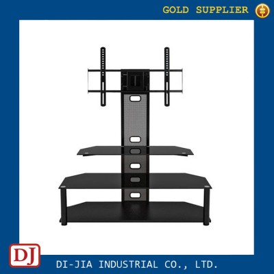 Modern Black Glass Metal LCD TV Stand